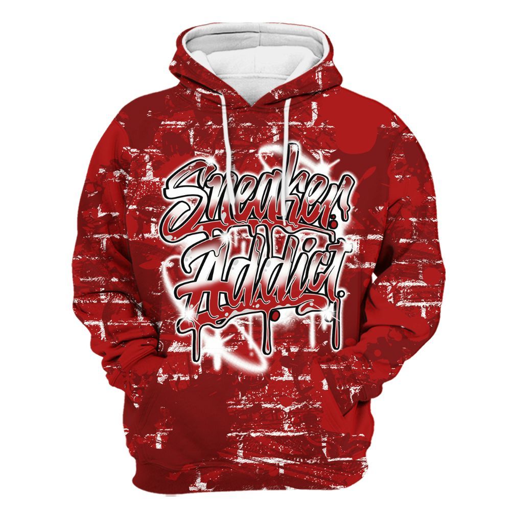 Hoodie To Match Red Taxi 12s - Addiction Sneakers Graphic Street Art All Over Print