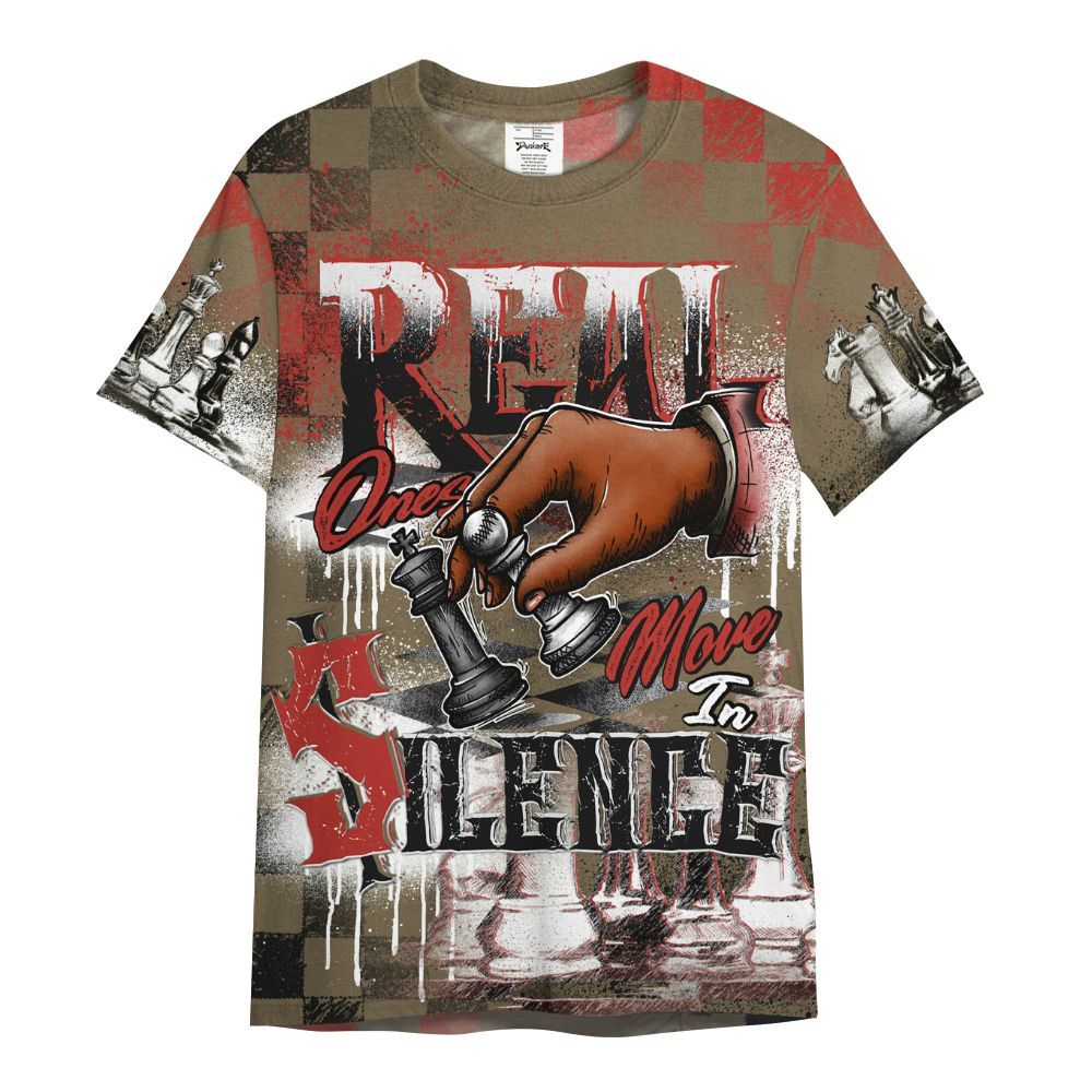 Shirt To Match Olive 9s - Chess Move In Silence All Over Print