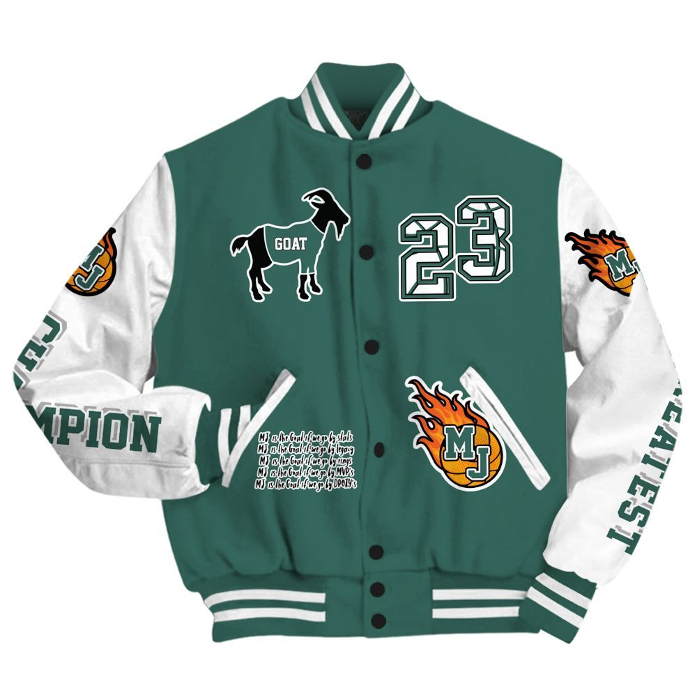 Varsity Jacket To Match Low OG Oxidized Green 1s - 23 G.0.A.T Jump Up Basketball All Over Print