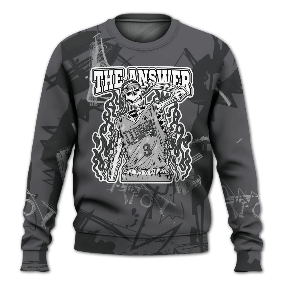 Sweatshirt To Match White Thunder 4s - Allen Answer Skeleton Messyz All Over Print