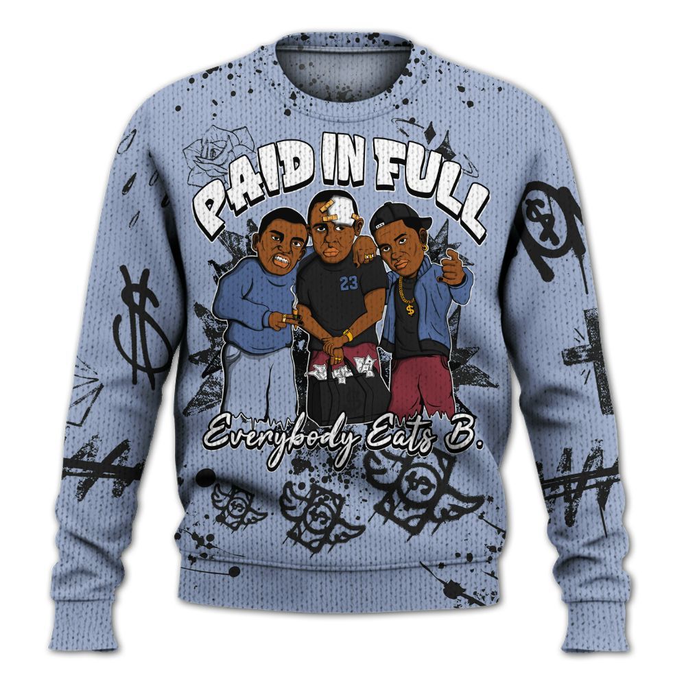 Knitted Sweater To Match Black Metallic 5s - Everybody Paid In Full Crayon
