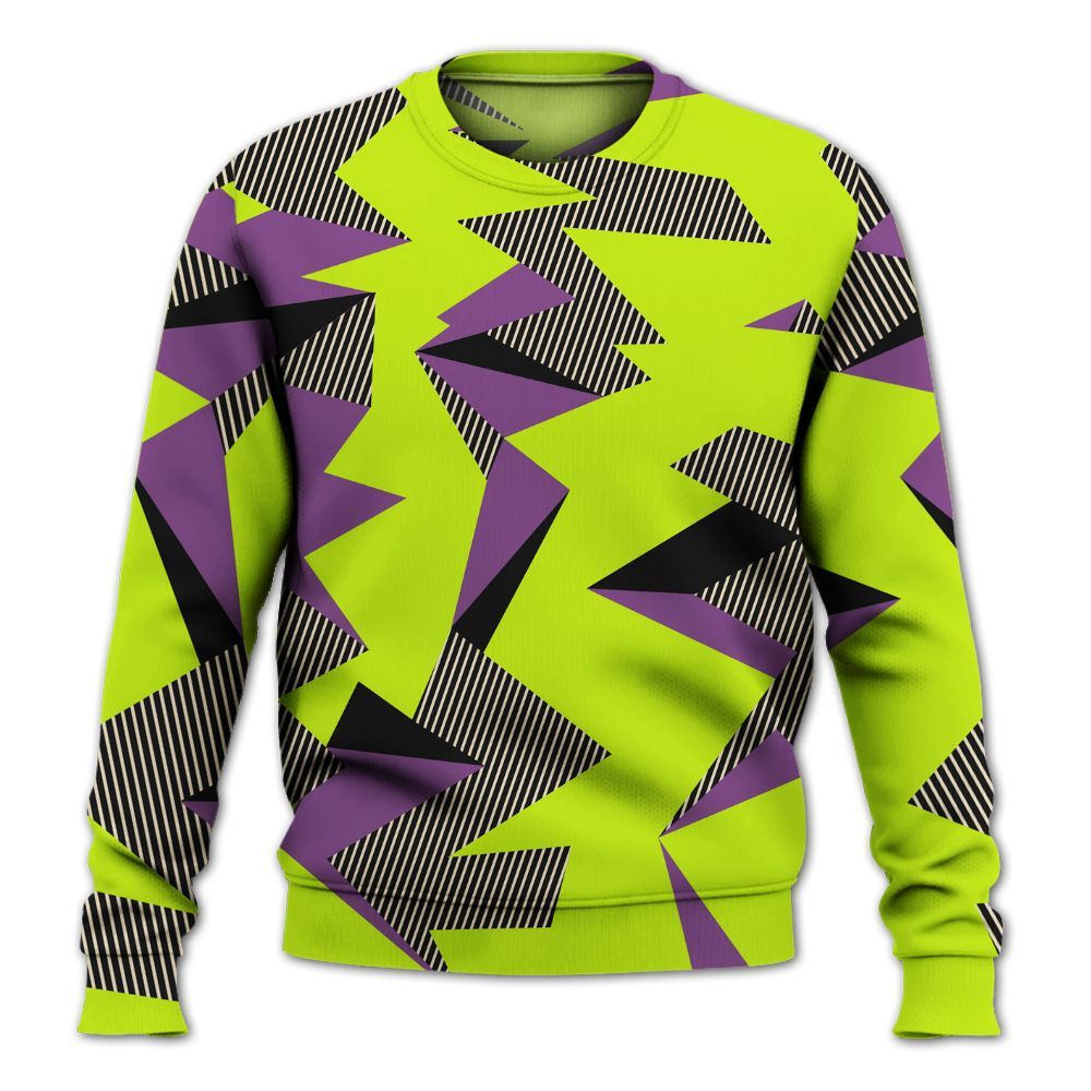 Sweatshirt To Match GS Black Barely Volt 11s - Geometric Camouflage Pattern All Over Print