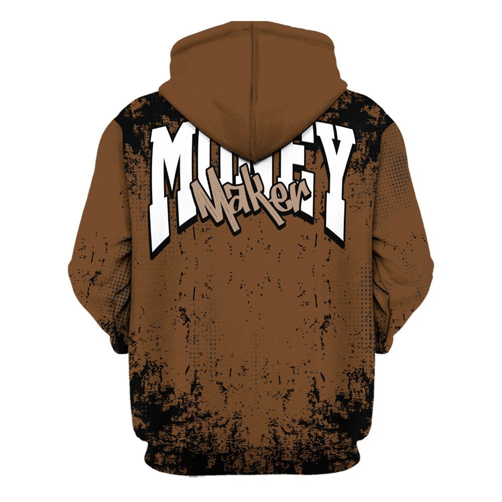 Hoodie To Match Archaeo Brown 3s - Move In Silence Money Street Retro All Over Print