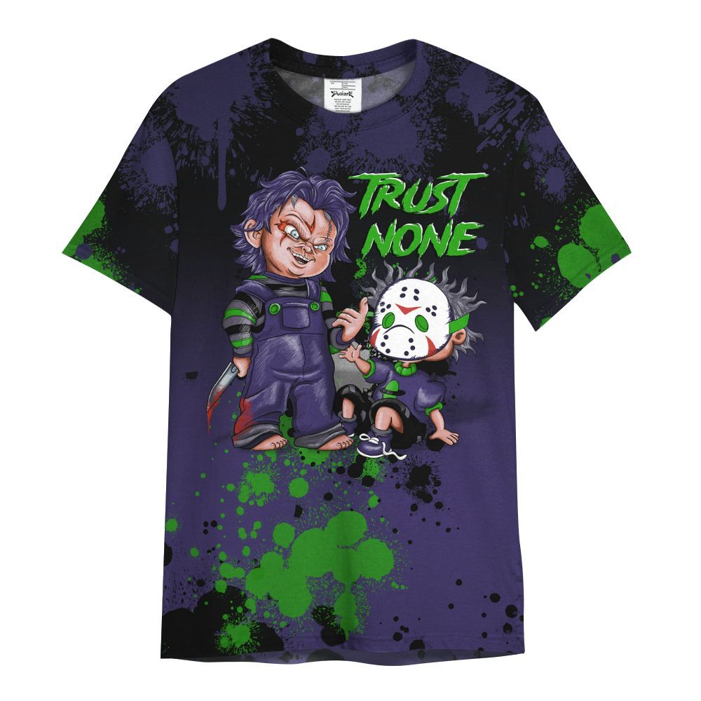 Shirt To Match Retro Court Purple 13s - Trust No One Scary All Over Print