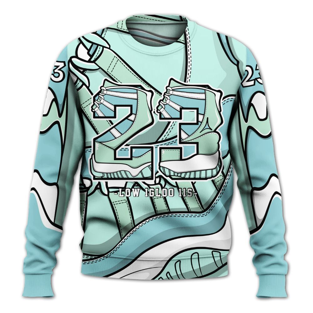 Sweatshirt To Match Retro Low Igloo 11s - DNumber 23 Style 11s All Over Print