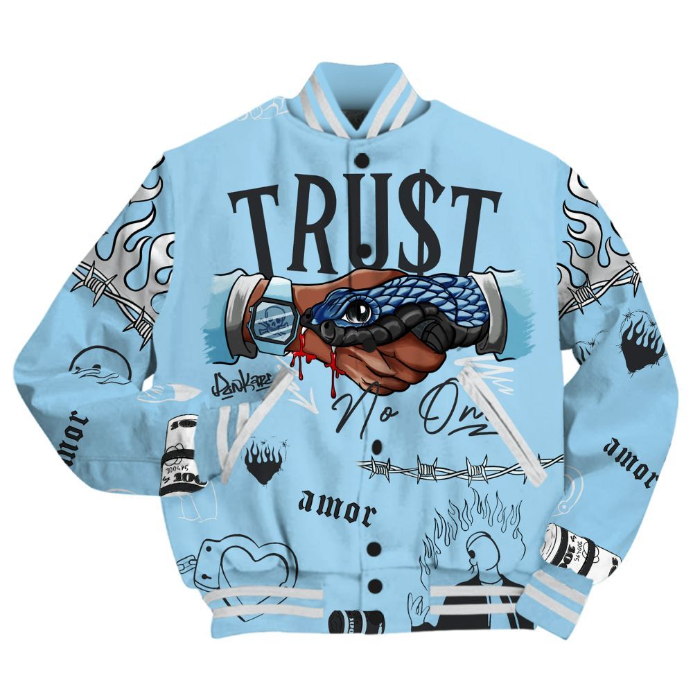 Varsity Jacket To Match Legend Blue 11s - Trust No One Streetwear All Over Print