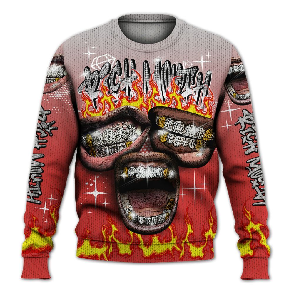 Knitted Sweater To Match Scoot Zeros ODD City - Rich Mouth Fire Rap Retro 90s