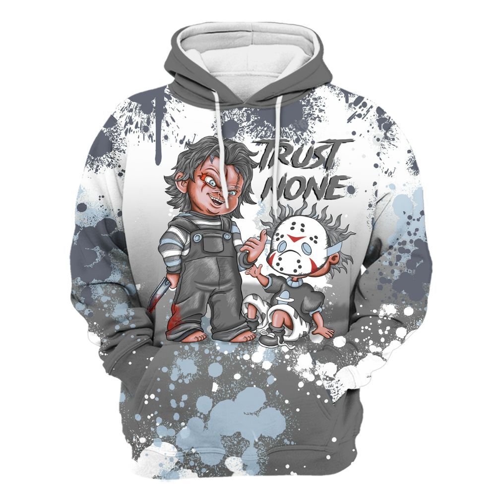 Hoodie To Match Cool Grey 6s - Trust No One Scary All Over Print