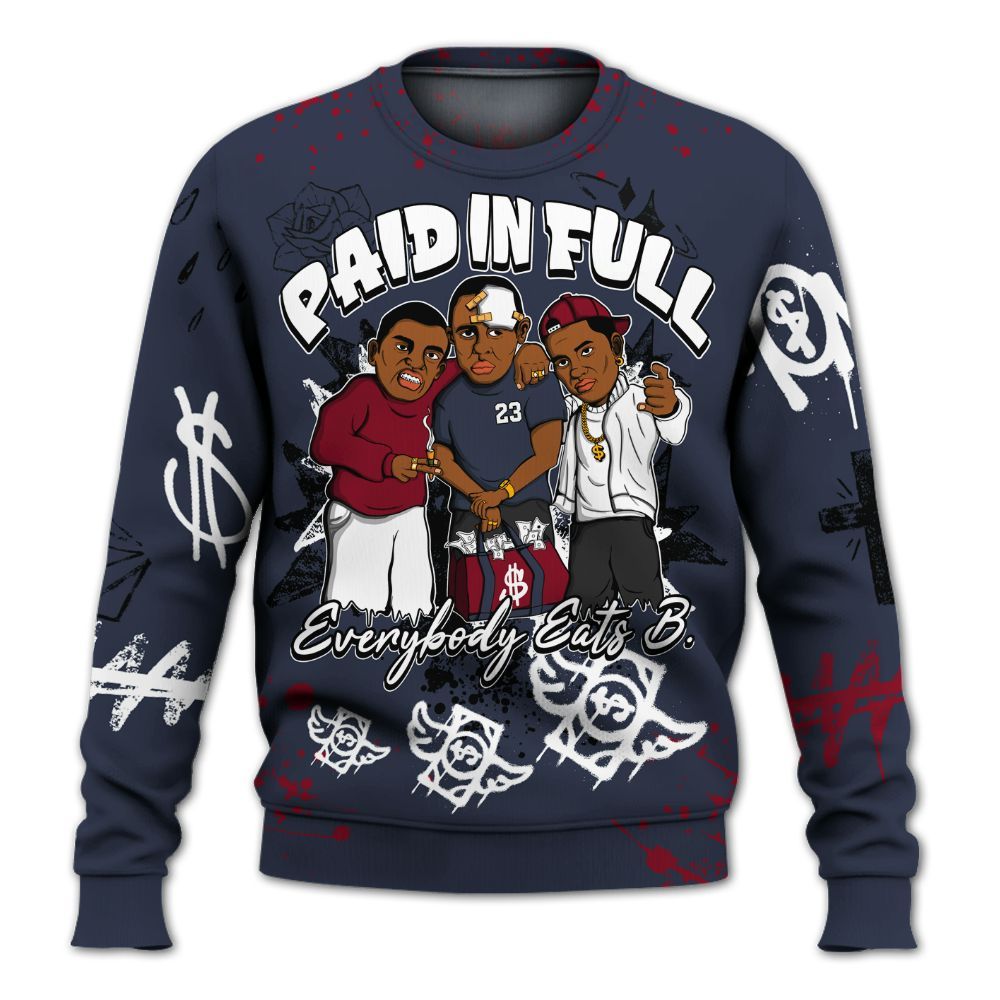 Sweatshirt To Match OG Low Howard University 2026 1s - Everybody Paid In Full Crayon All Over Print