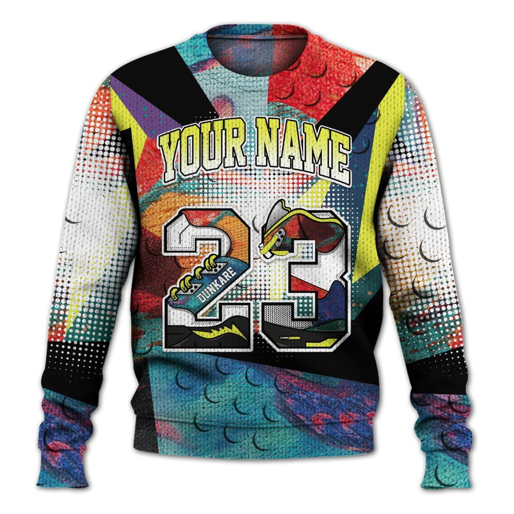 Knitted Sweater To Match Kobe 8 What The - Poly Custom Name Number 23 5s