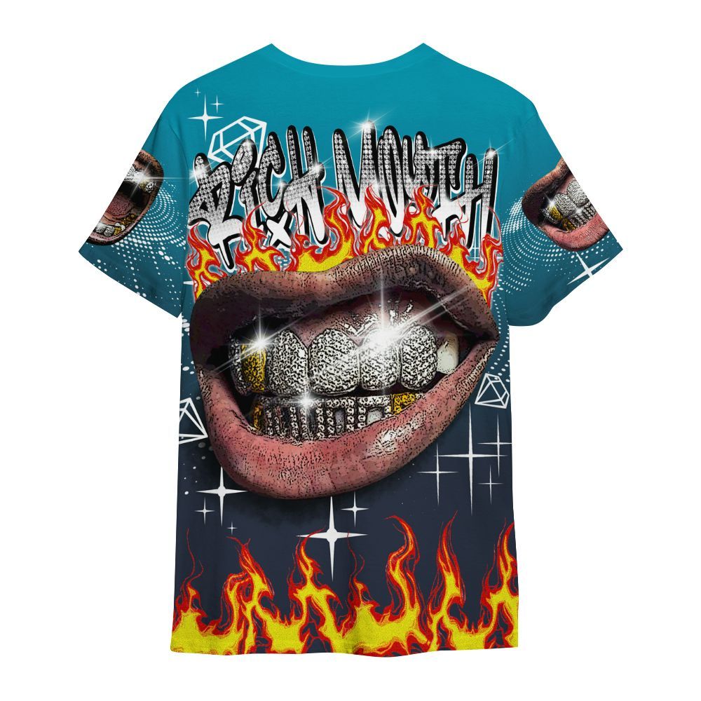 Shirt To Match Retro Obsidian 13s - Rich Mouth Fire Rap Retro 90s All Over Print