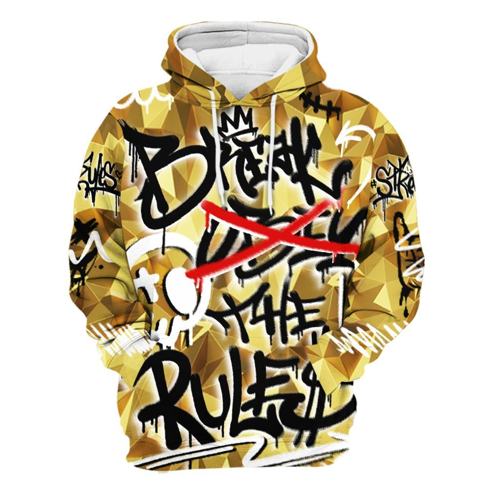 Hoodie To Match NET Gold 4s - Break Rules Streetwear All Over Print