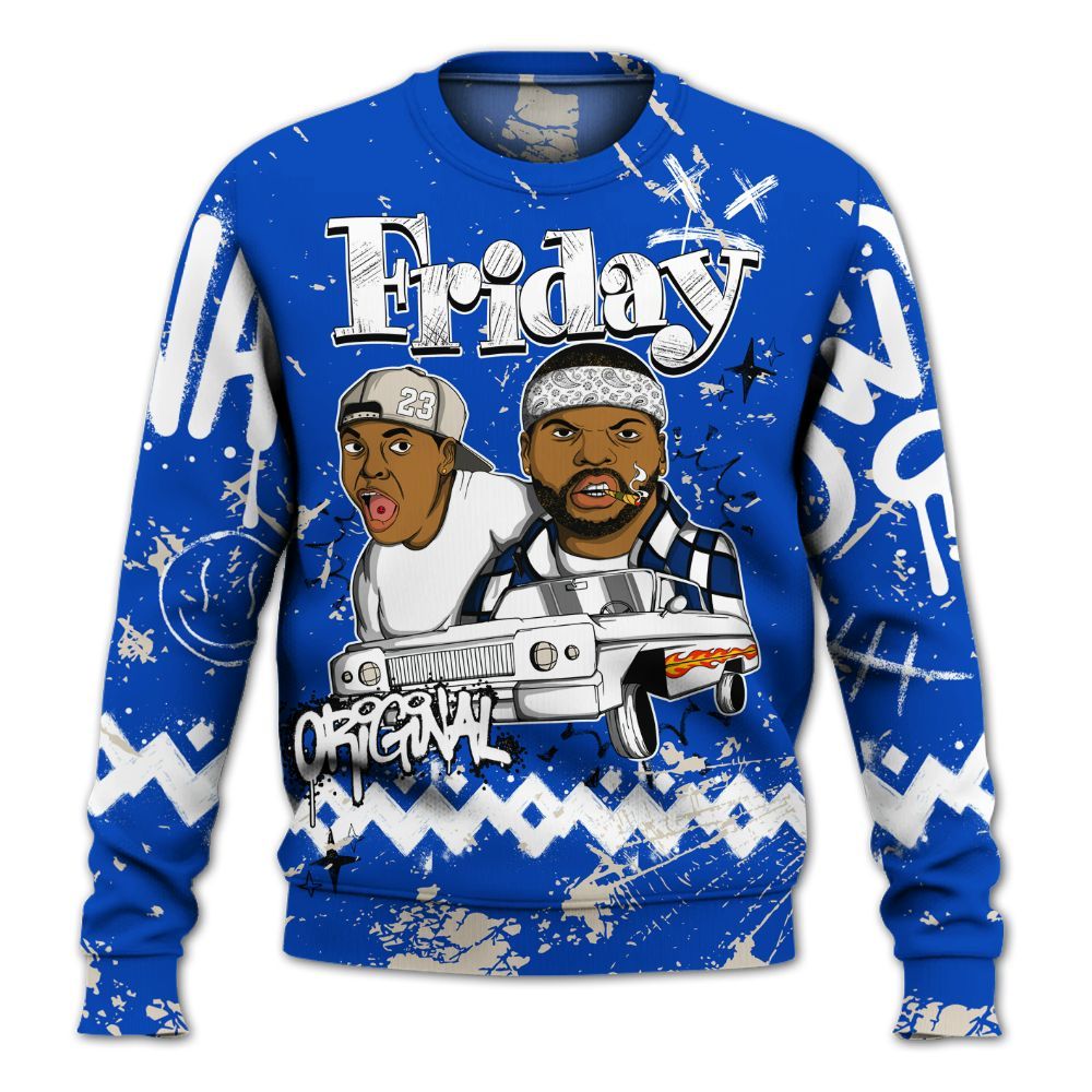 Sweatshirt To Match Low Game Royal 1s - Friday Sneaker Crayon All Over Print