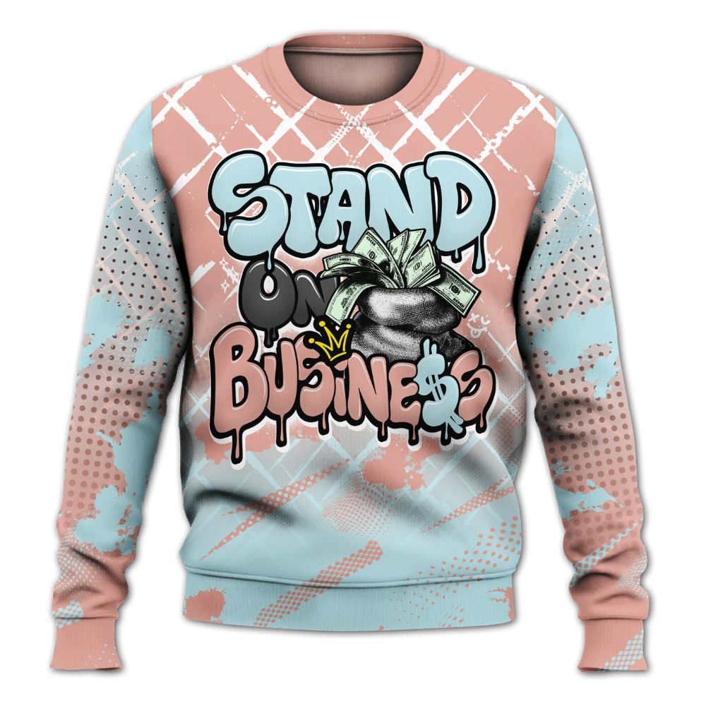 Sweatshirt To Match Dunk Low Glacier Arctic - Halftone Stand Business Dripping All Over Print