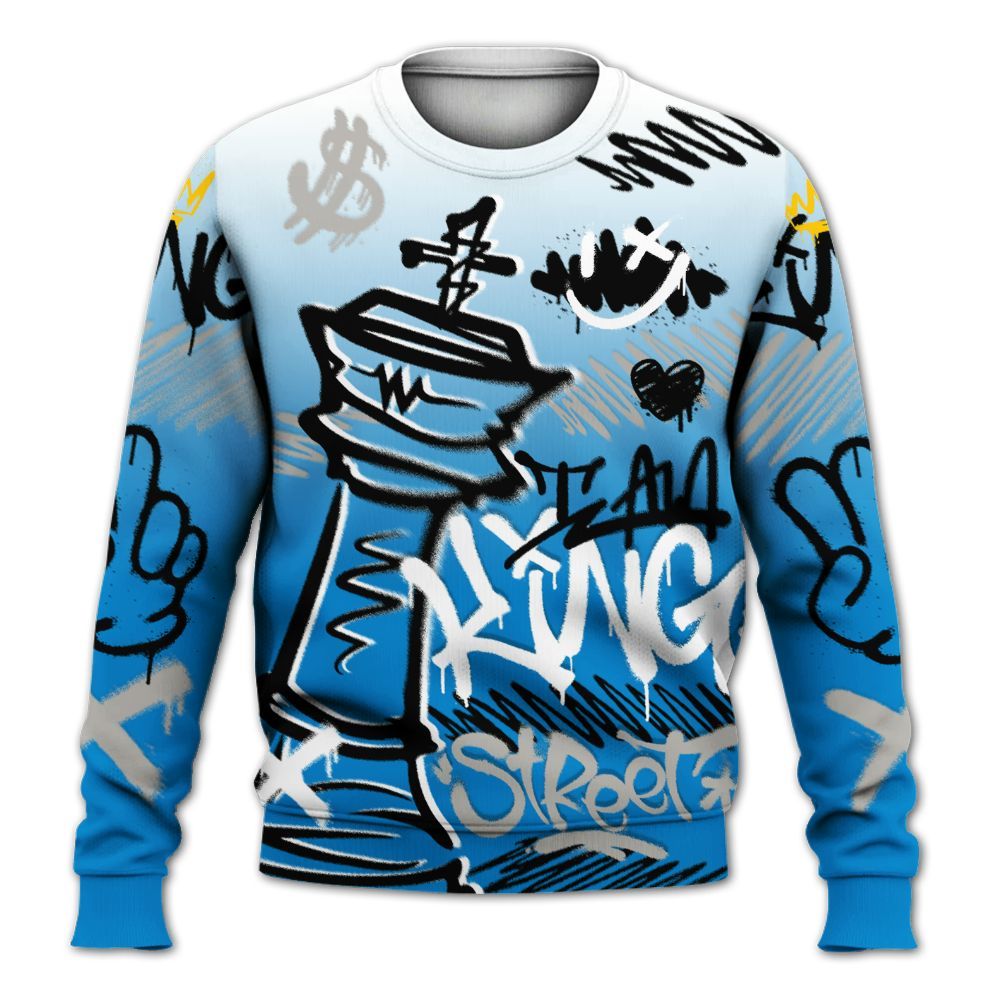 Sweatshirt To Match Industrial Blue 4s - Street King Chess Streetwear All Over Print