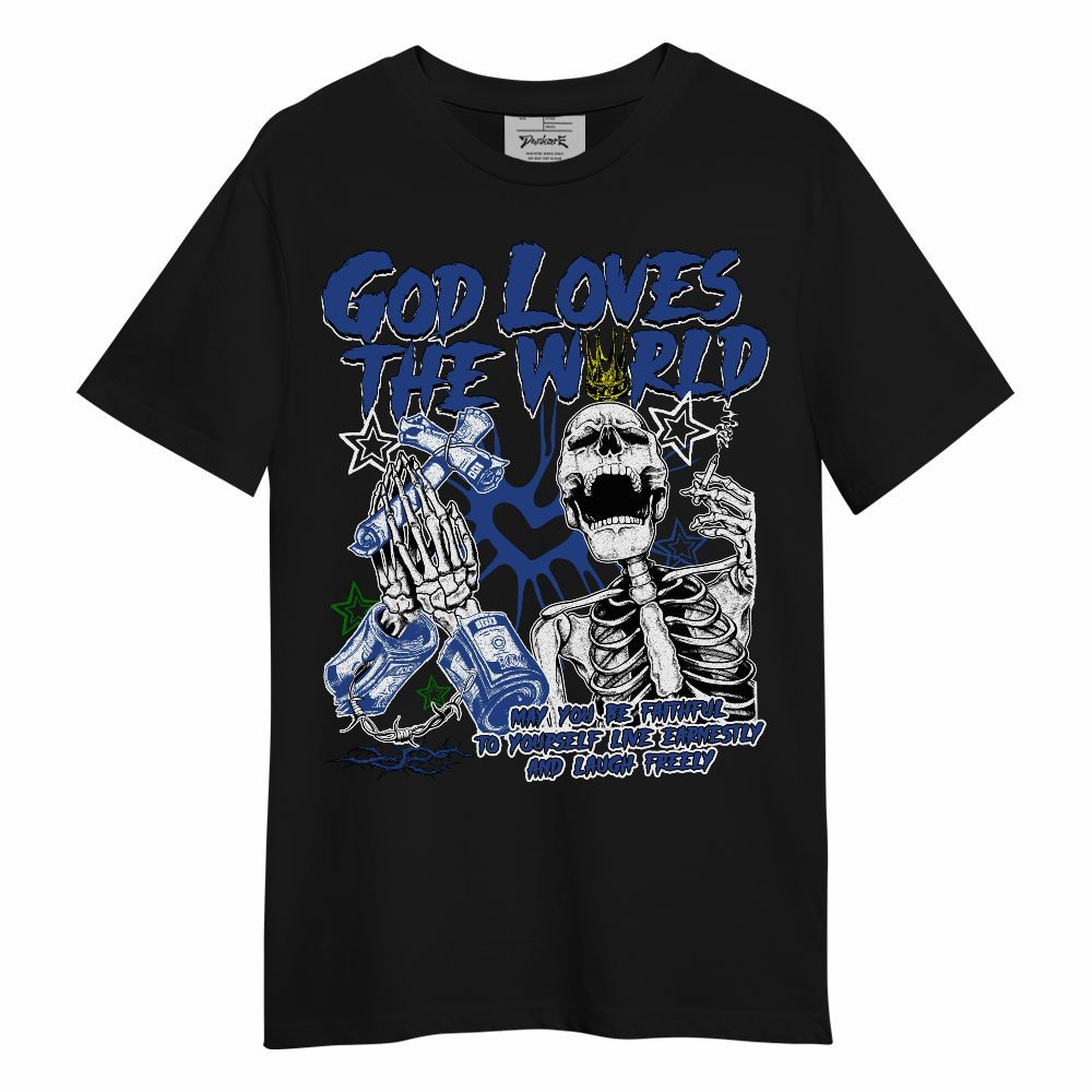 Shirt To Match Retro Hyper Royal 13s - God Loves The World Unisex Shirt