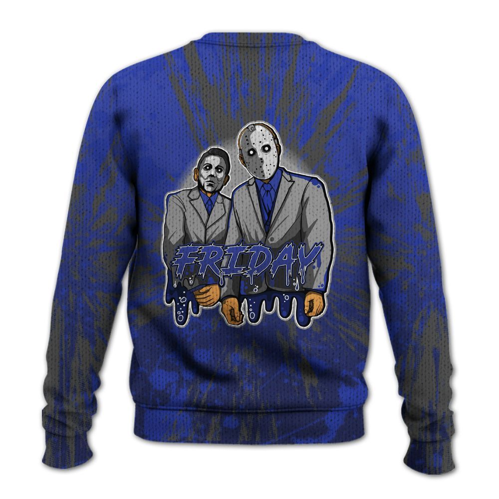 Knitted Sweater To Match Air Max Plus Black Racer Blue - Friday Halloween Graphic Luxury