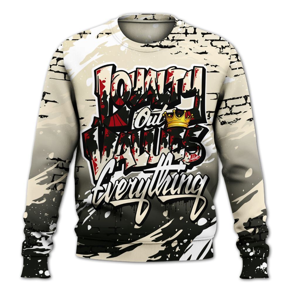 Sweatshirt To Match Retro Low OG Nitro 1s - Values Of Loyalty Drip All Over Print