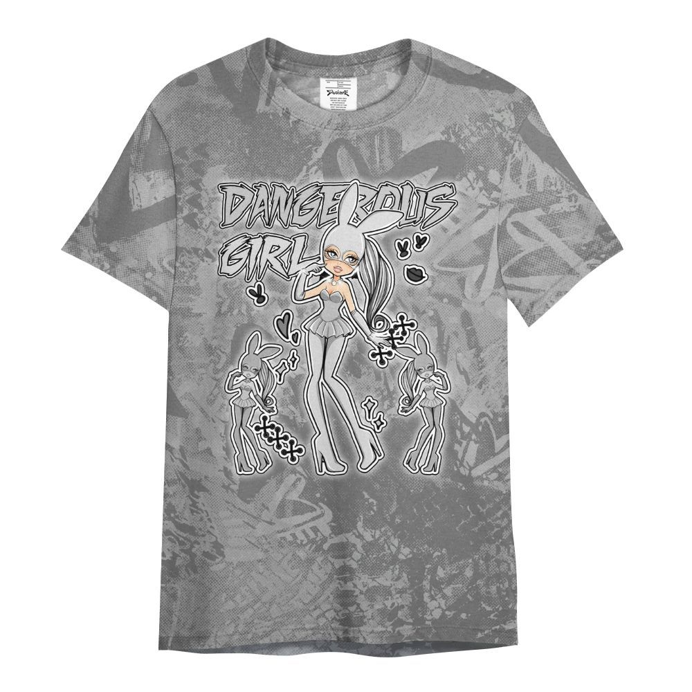 Shirt To Match Black Wolf Grey 12s - Dangerous.Girl Heart Grunge All Over Print