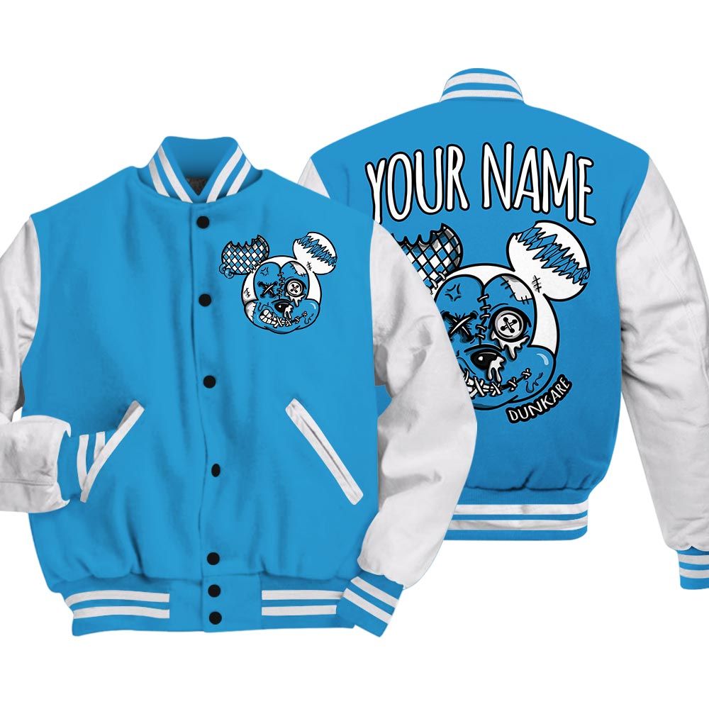 Varsity Jacket To Match Varsity Streetwear Custom Name Kream Drip, Powder Blue 9s T-Shirt, Sneaker Powder Blue 9s Baseball Varsity Jacket 1604 NCT