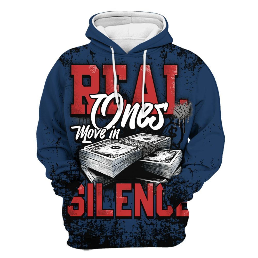 Hoodie To Match SP Sport Royal 3s - Move In Silence Money Street Retro All Over Print
