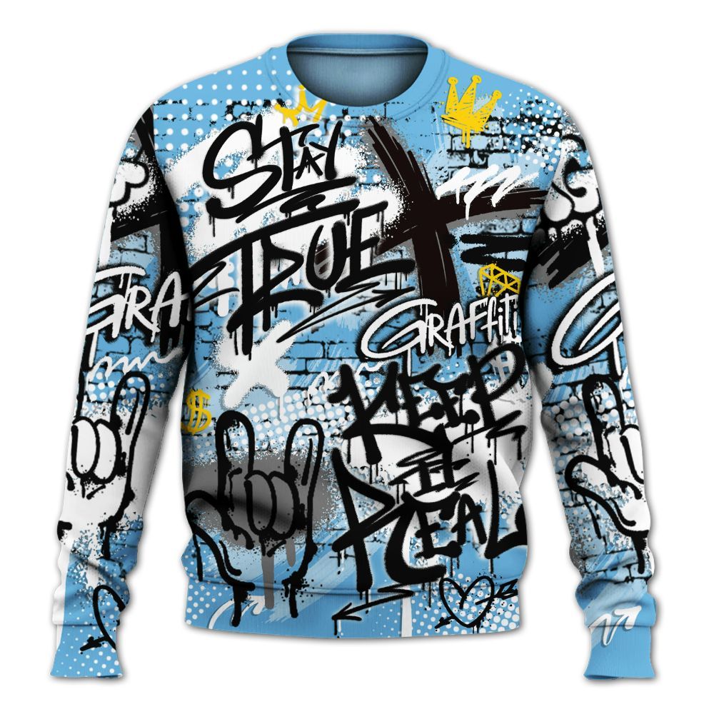 Sweatshirt To Match Melo 12s - True It Real Graffiti Streetwear All Over Print