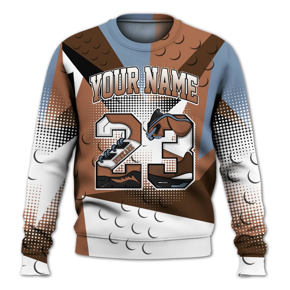 Sweatshirt To Match Air Foamposite Metallic Copper - Poly Custom Name Number 23 5s All Over Print