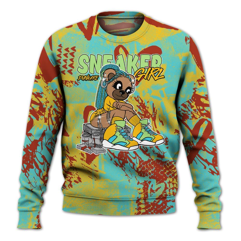 Sweatshirt To Match SB Dunk Di'Orr Greenwood - Sneaker Girl Bear Heart Grunge All Over Print