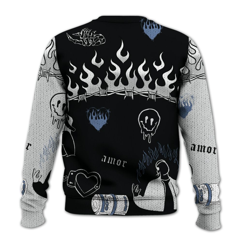 Knitted Sweater To Match Mid Space Jam 1s - Snake Trust No One