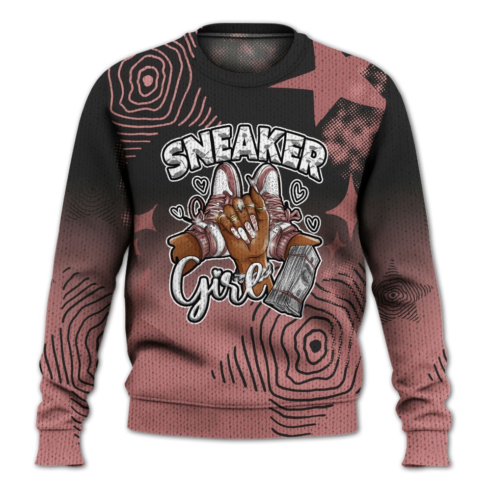 Knitted Sweater To Match Low OG Rust Pink 1s - Sneakerz Girlz Unique Starz