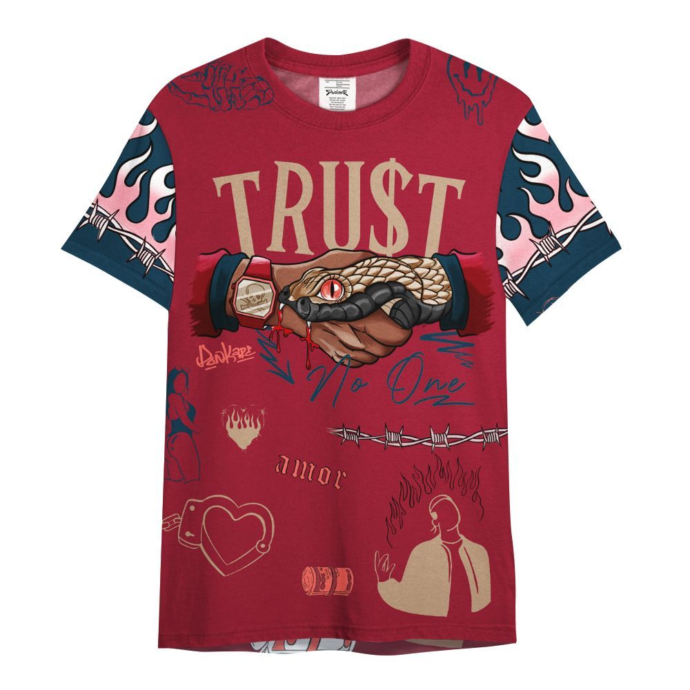 Shirt To Match Mid Multi Color 2022 1s - Snake Trust No One All Over Print