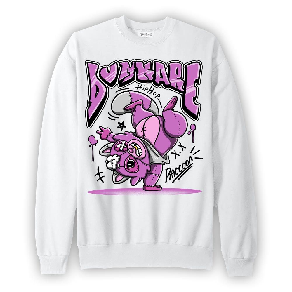 Sweatshirt To match Hyper Violet 4s Sweatshirt - Freestyle Hip Hop Raccoon Graphic 1505 DNY