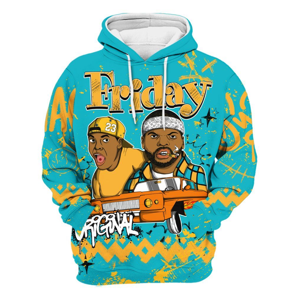 Hoodie To Match Retro Aqua 5s - Friday Sneaker Crayon All Over Print