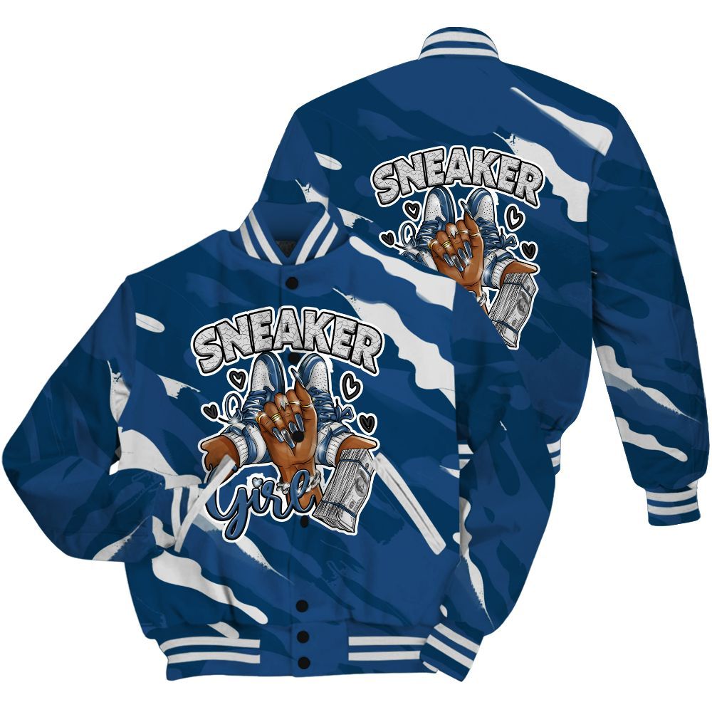 Varsity Jacket To Match High OG Midnight Navy 1s Shirt - Sneakerz Girlz Colored All Over Print