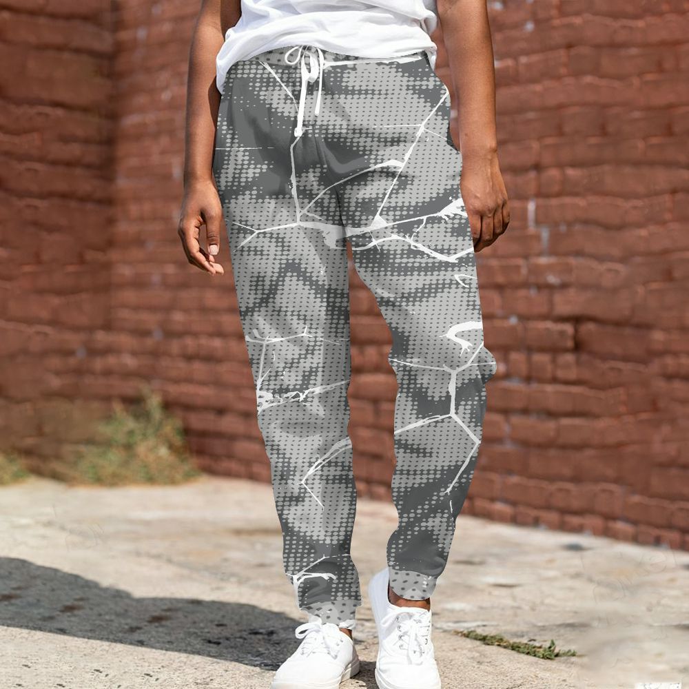 Sweatpant To Match Retro Wet Cement 4s - Crack Graphic All Over Print