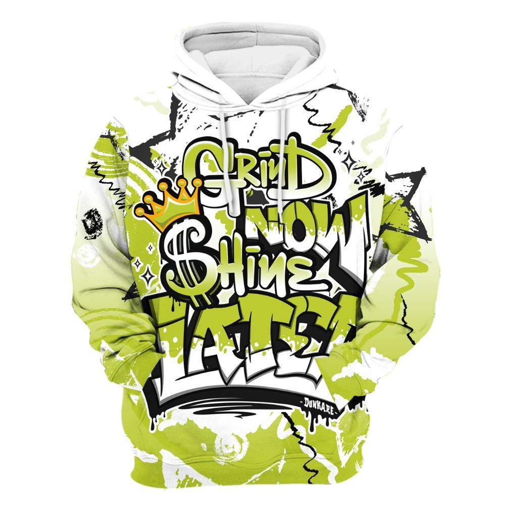 Hoodie To Match Bright Cactus 13s - Grind Shine Later Drip All Over Print