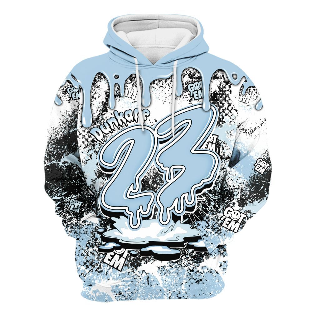 Hoodie To Match Foamposite One Psychic Blue - Dripping 23 Drip All Over Print