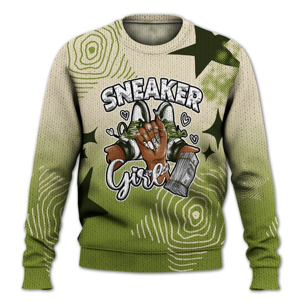 Knitted Sweater To Match SB Dunk Low Asparagus - Sneakerz Girlz Unique Starz