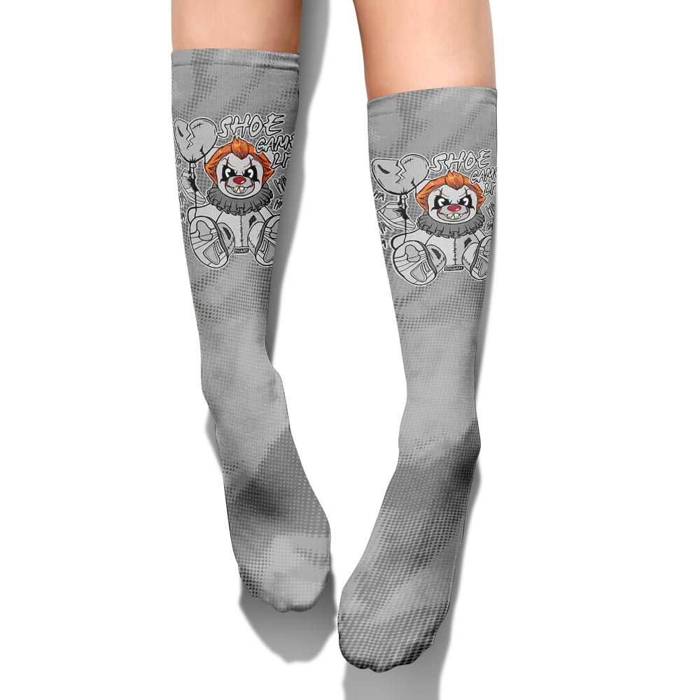 Sock To Match Black Wolf Grey 12s - Shoe Game Bear Halloween Abstract Halftone