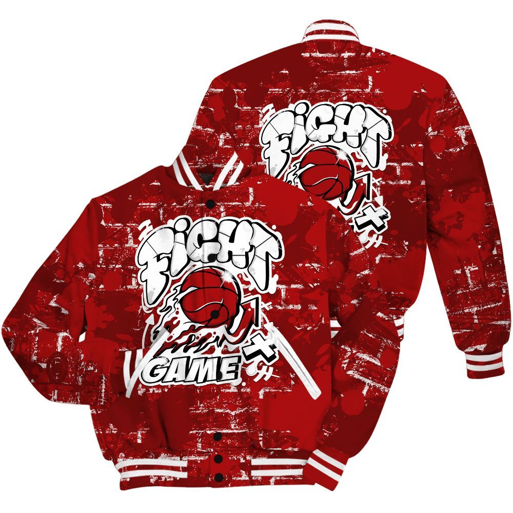 Varsity Jacket To Match Red Taxi 12s Shirt - Fighter Games Graphic Street Art All Over Print