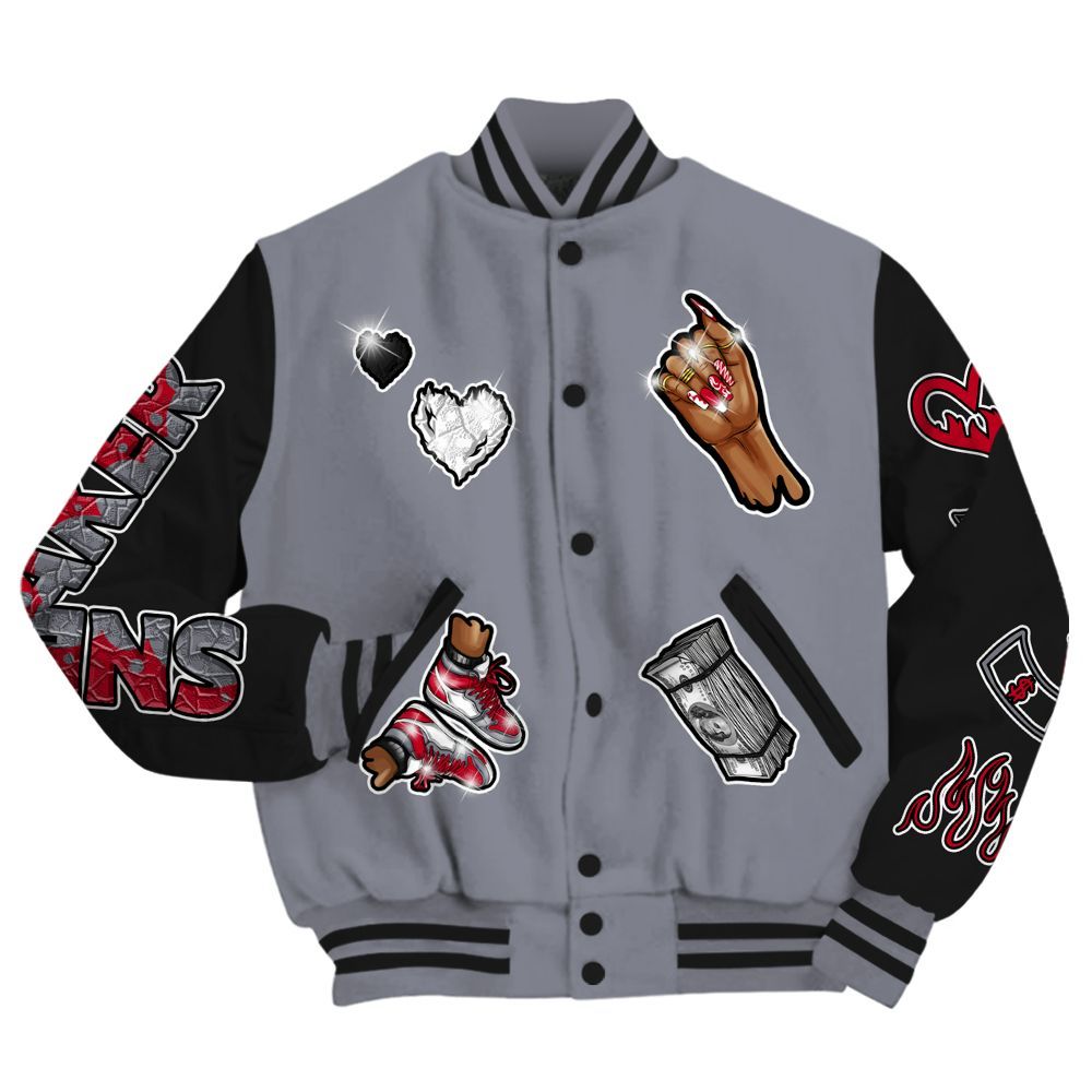 Varsity Jacket To Match Retro Black Flint 13s - Sneakerz Girlz All Over Print