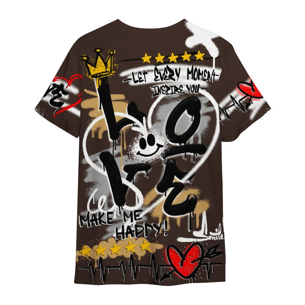 Shirt To Match 2025 Retro Earth 5s - Happy Love Beats Graffiti Streetwear All Over Print