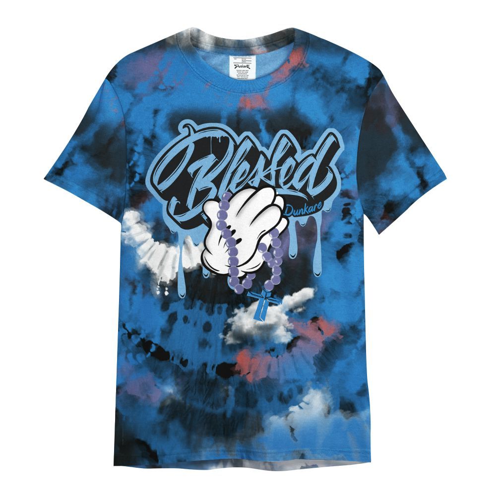 Shirt To Match Hi-Res Blue 700s - God Blessed Tie Dye All Over Print