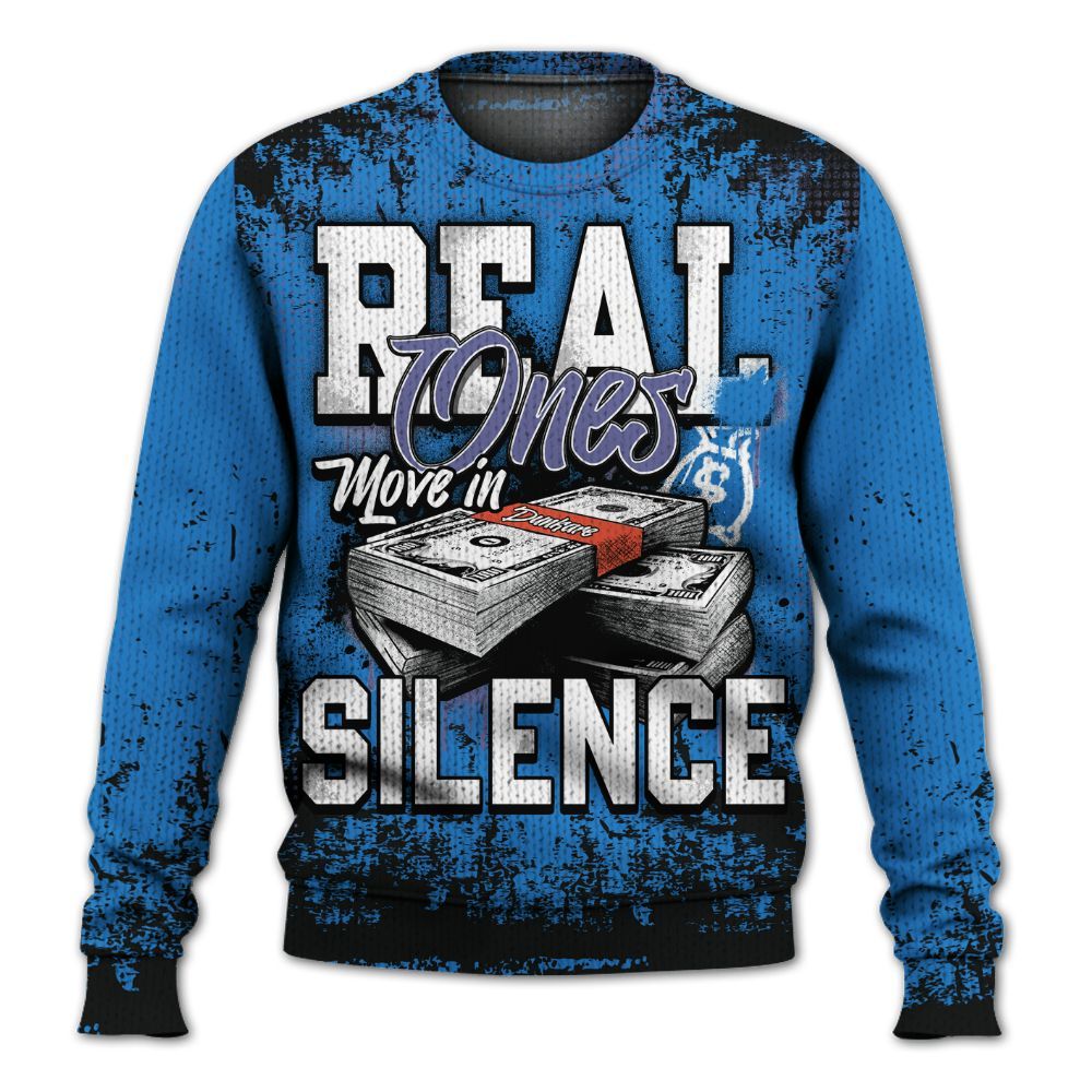 Knitted Sweater To Match Hi-Res Blue 700s - Move In Silence Money Street Retro