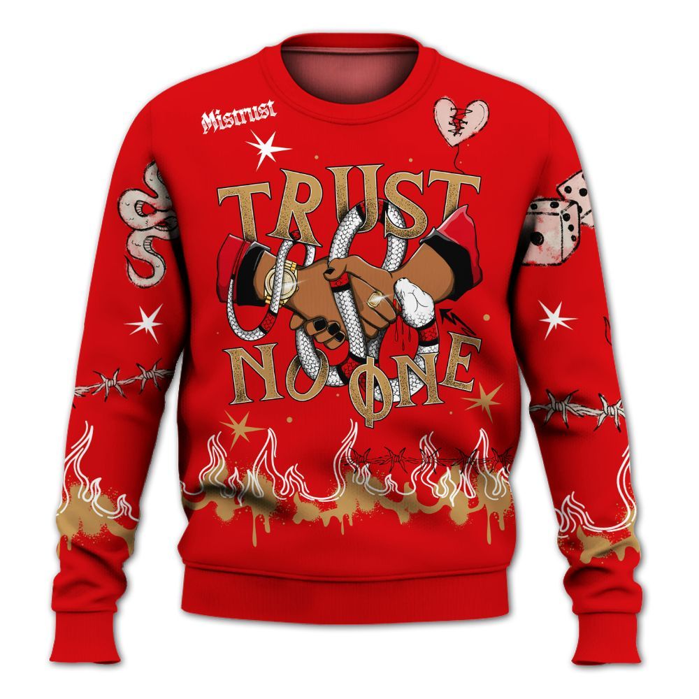 Sweatshirt To Match Kobe 5 Red Year Of The Mamba - Trust No One Snake-Bite Doodle Crayon All Over Print