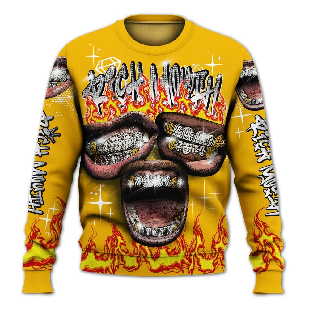 Sweatshirt To Match Del Sol 13s - Rich Mouth Fire Rap Retro 90s All Over Print