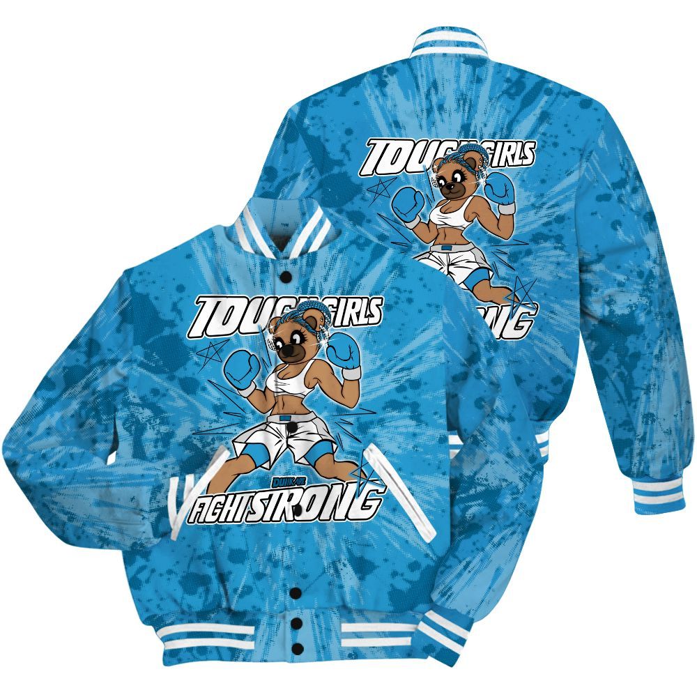 Varsity Jacket To Match Powder Blue 9s Shirt - Gritty Girls Bear Luxury All Over Print