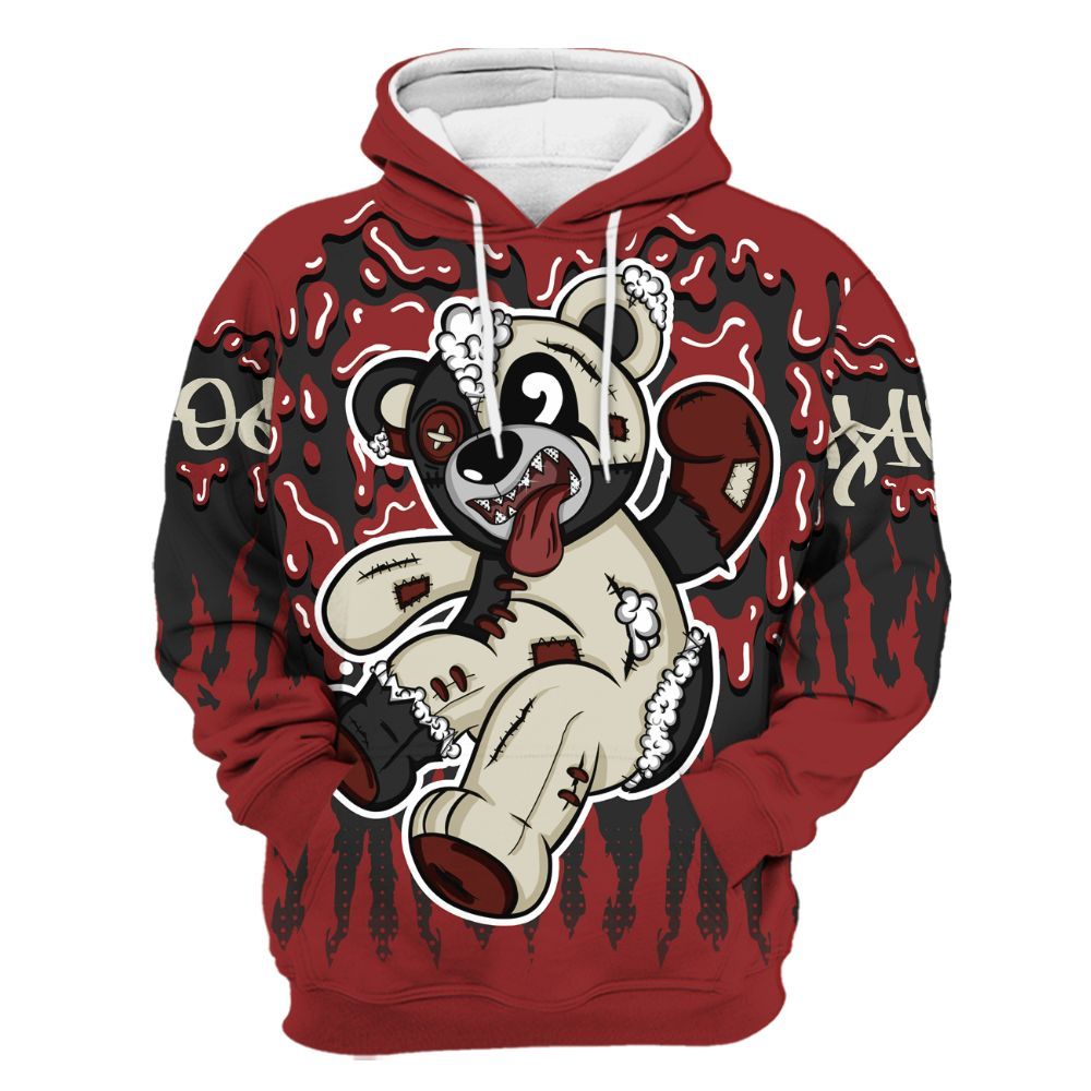 Hoodie To Match High 85 Bred 1s - Havok Bear Dripping All Over Print