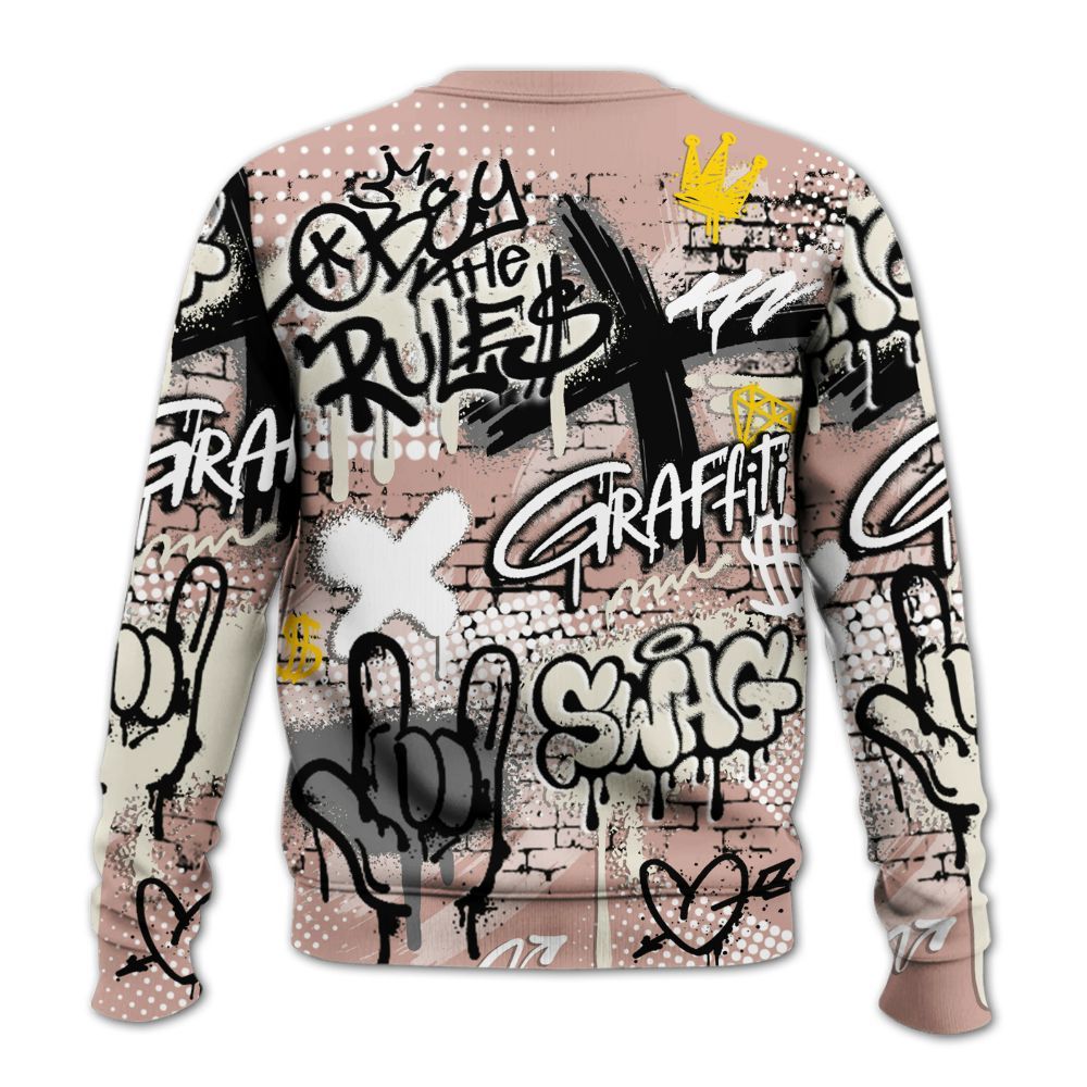 Sweatshirt To Match Air Force Low 1 Arctic Orange - True It Real Graffiti Streetwear All Over Print