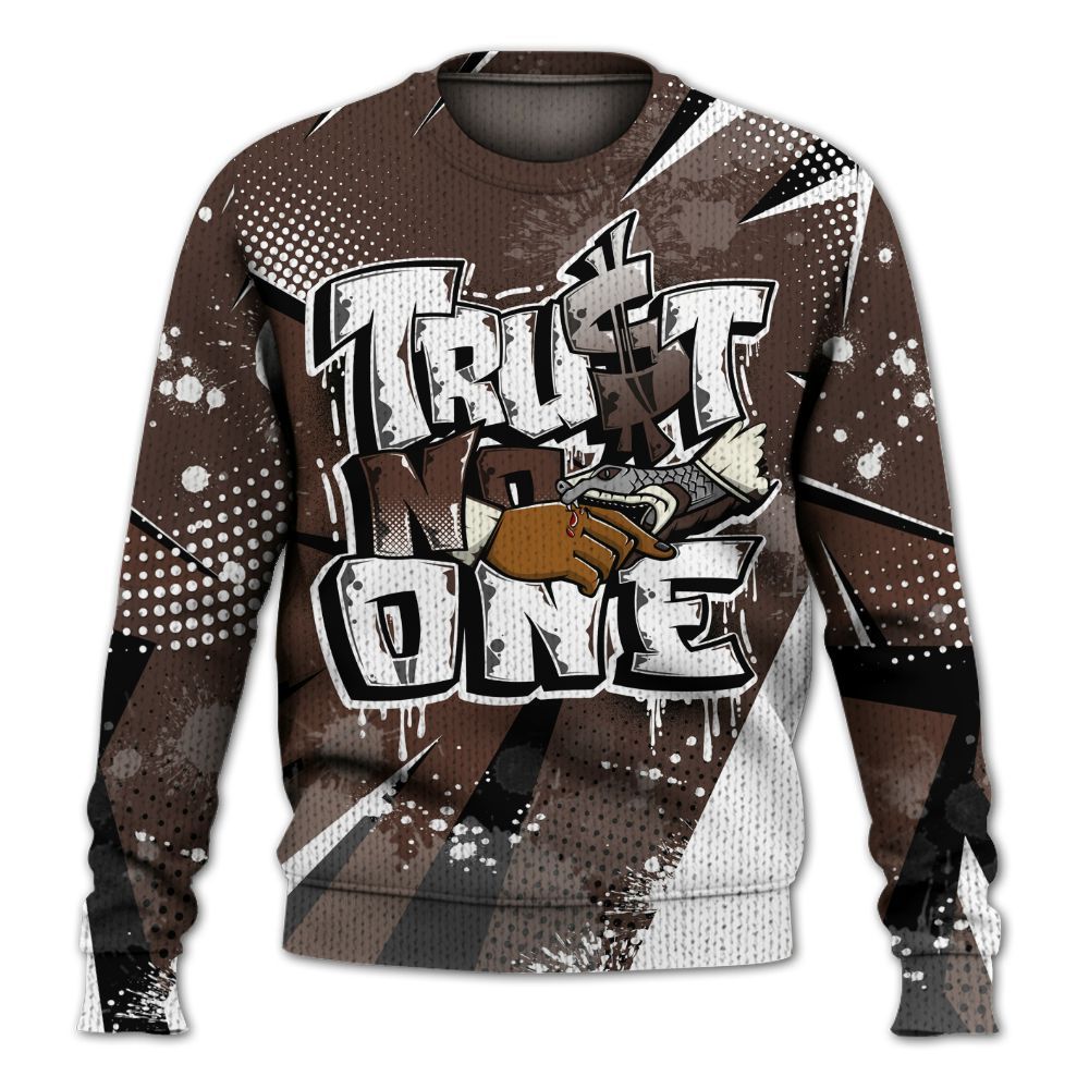 Knitted Sweater To Match SoleFly Cafecito 12s - Poly Trust No One Dripping